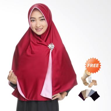 Jilbab Warna  Merah  Fanta  Voal Motif