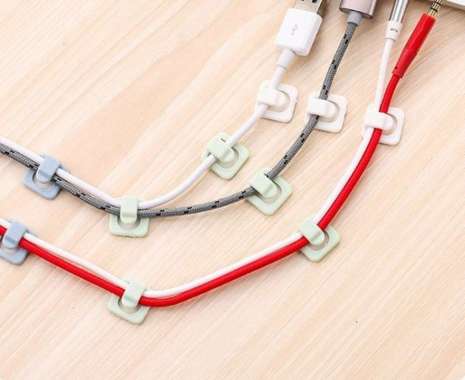 Satuan Klip Kabel Kecil Putih Jepit Cable Clip Organizer Mini