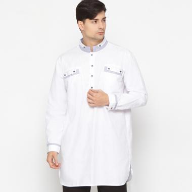 Baju Koko Pria Abudabi Putih NEW Warna poto donger dongker