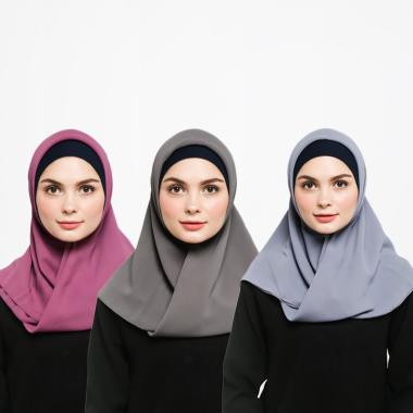  Jilbab Warna Gold Saudia  Voal Motif