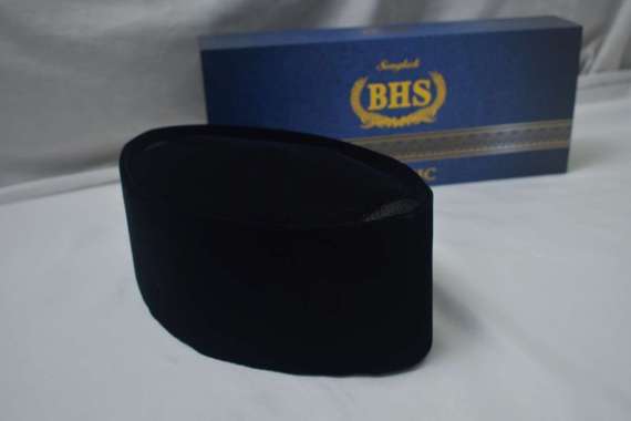 Peci Songkok BHS Classic Hitam Polos Beludru Tipe AC Tinggi 9 cm Kopiah Perlengkapan Sholat Pria 6