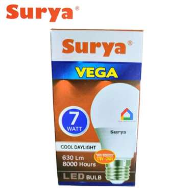 Surya VEGA 5/9/12/15/18 Watt Bohlam Lampu LED Murah [Putih] 7 Watt