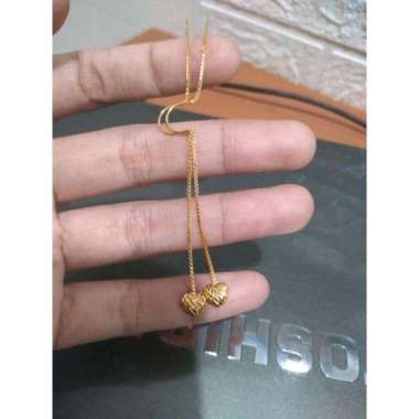 Anting model panjang love cristal elegant emas asli