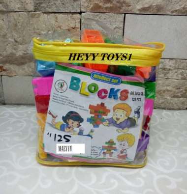 MAINAN BLOCK TAS ISI 125 PCS MAINAN EDUKASI ANAK MAINAN ANAK ANAK MAINAN BLOCK SUSUN