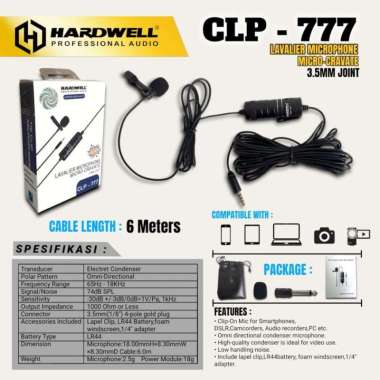 Hardwell CLP777 Mic Jepit / Mic Clip On Microphone CLP777