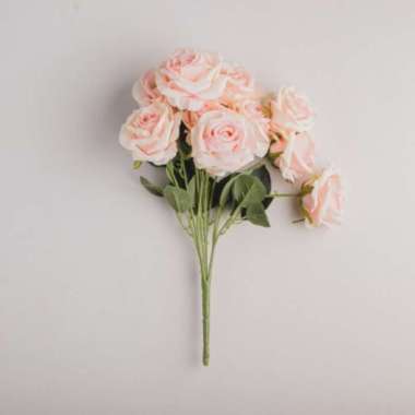 Classic Rose Bouquet - Light Pink / Bunga Plastik Dekorasi