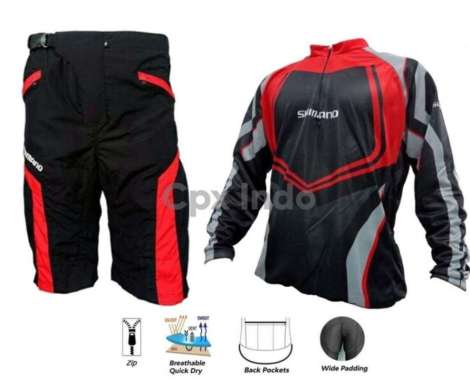 Jual Shimano Downhill Baju Sepeda Plus Celana Padding Set
