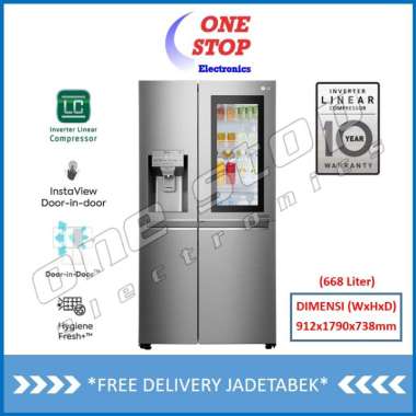Jual LG GC-X247CKAV Kulkas Side by Side 624 Liter Online ...