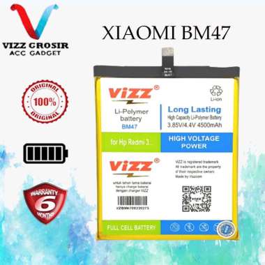 Baterai Xiaomi Redmi 3 3s PRO 3x 4x BM47 VIZZ Originial
