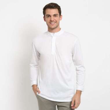 Jual Kaos Polos Putih Tangan Panjang Kerah Terbaik April 2022 - Harga