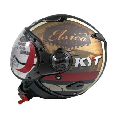 KYT Elsico Retro Pilot #4 Helm Half Face - BlackDop Cream XL