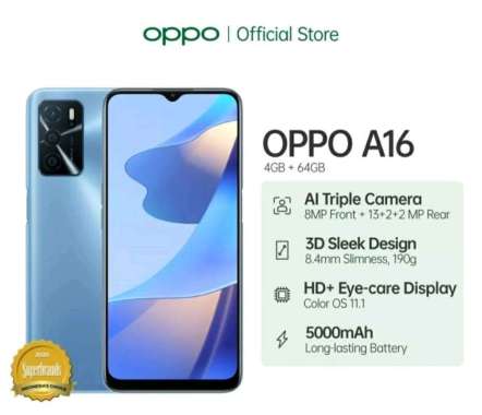 Jual Oppo Hp A16 Agustus 2022 - Garansi Resmi & Harga Murah | Blibli