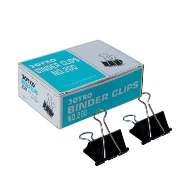 Joyko 200 Binder Clip Penjepit Kertas - Black [1 Box/ 12 Pcs]