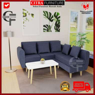 Sofa Minimalis L Putus Retro | Scandinavian| Vintage |Sofa skandinavia