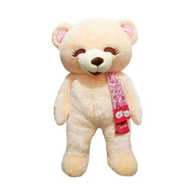Boneka Beruang Super Jumbo STD Bonita Creamn dengan syal 1.2 meter 1.5 meter bulu anti rontok premiu