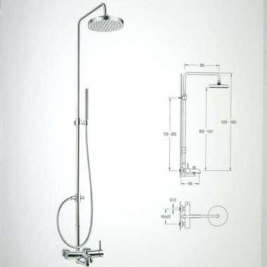 Paloma FCP 1803 Shower Tiang Set Panas Dingin Kran Mixer Kamar Mandi