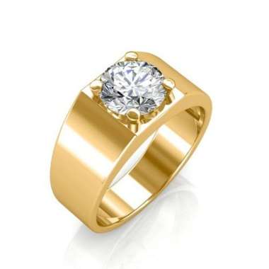 1901 Jewelry Cincin Pria Berlian Swarovski Lapis Emas Semua Ukuran