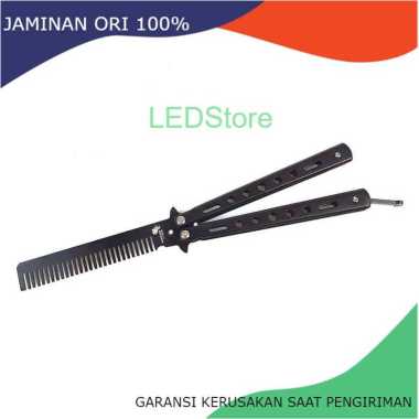 Sisir Lipat Besi Butterfly Balisong Training Knlfe Hitam