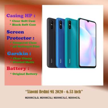 Xiaomi Redmi 9A 2020 - 6.53 inch - Case - Screen Protector - Battery - Dll Tempered Glass