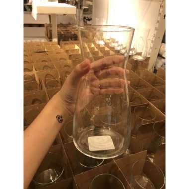 gelas minum kaca bening besar vas bunga best seller murah pot kembang