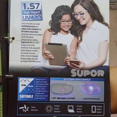 Lensa kacamata Progresif Leinz Silver 1.57 UV High impact Supertrans 3