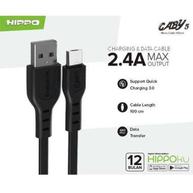 Promo Hippo Ilo Lite Kabel Data & Charger Lightning 100CM Quick