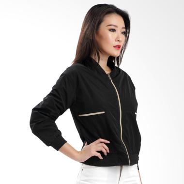 Jual MKY Clothing Gold Waist Zipper Bomber Jacket Wanita