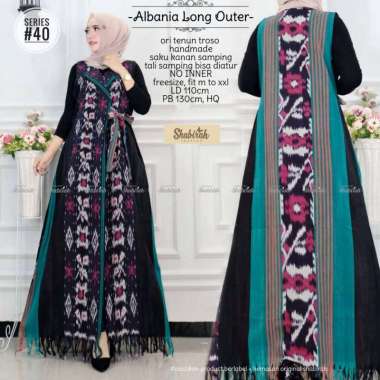 ALBANIA Long Outer Etnic Tenun Troso  ORI SHABIRAH CARDIGAN OUTER ROANA RUFFLE OUTER MAEZULA E
