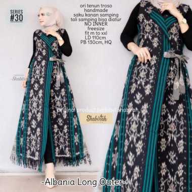 ALBANIA Long Outer Etnic Tenun Troso ORI SHABIRAH CARDIGAN OUTER ROANA RUFFLE OUTER MAEZULA G
