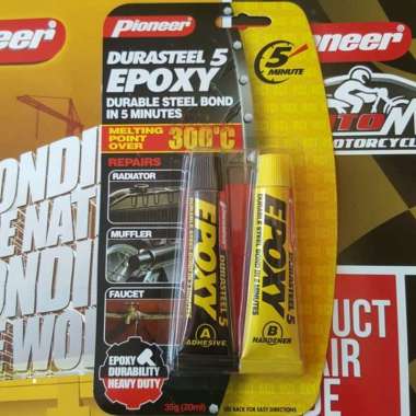 Lem Besi Super Heavyduty Pioneer Durasteel 5 Epoxy Tahan Panas Knalpot Radiator Block Blok Mesin 35 