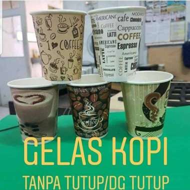 DISKON!!! PAPER CUP 8oz coffe tanpa tutup 50 pcs Motif