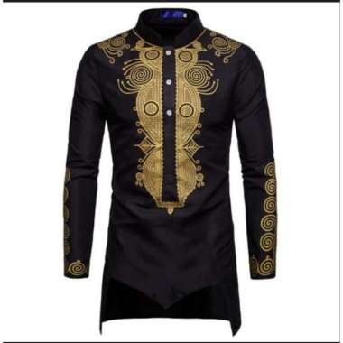 Baju Atasan Koko Muslim Pria Lengan Panjang Koko Irfan Koko Sultan Hitam Semua Ukuran
