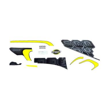 AHM Sticker Body Kanan for Honda Scoopy Esp Black White