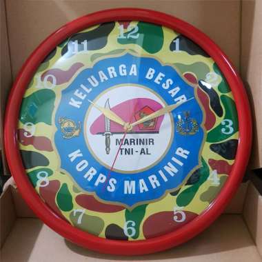 Jam dinding MARINIR | Jam dinding logo | Jam MARINIR loreng | Jam dinding army