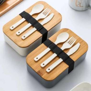 lunch box bento set tempat makan nordic kotak makan box makan sekat 2 tingkat Warna