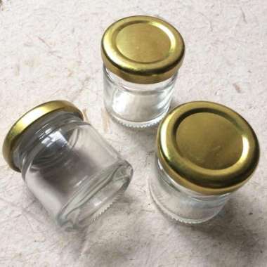 JAR / TOPLES KACA 165/ 70ML+TUTUP PLAT GOLD