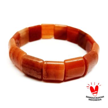 Vee Batu Giok Burma Kotak Terapi Kesehatan Gelang Unisex - Coklat Coklat