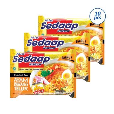 Jual Sedaap Mie Ayam Bawang Telur [73 g / 10 pcs] + Free 2