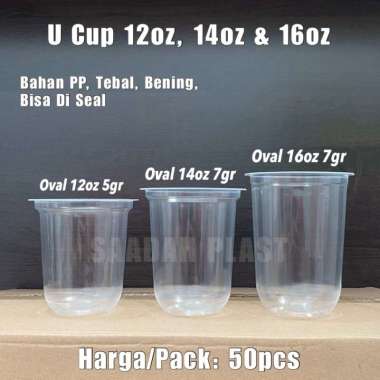 Jual Cup Plastik 12 OZ - 14 OZ - 16 OZ Dengan Berat 4 Gram