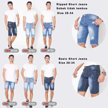 Celana Jeans Pria Jeans Pendek Pria Celana 3/4 Jeans Pria Celana Santai Pria Celana Jalan Pria JSK 3