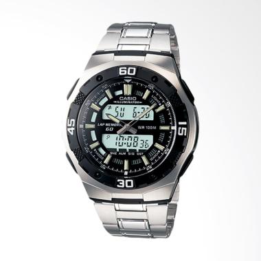 Jual CASIO Jam Tangan Pria Original - Black Silver AQ 
