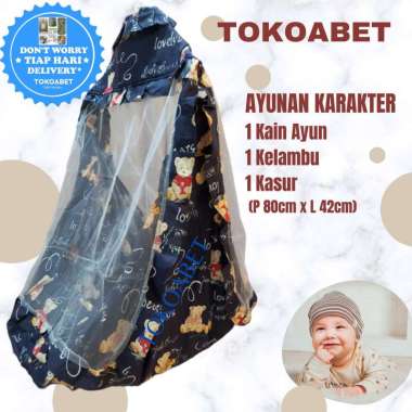 Tiang ayunan bayi perlengkapan tidur bayi ada roda per tiang chrome stainless ayunan karakter SET BE
