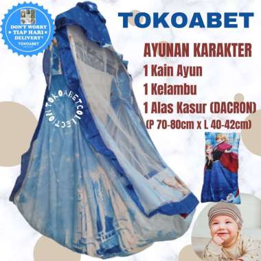 Tiang ayunan bayi perlengkapan tidur bayi ada roda per tiang chrome stainless ayunan karakter SET FR