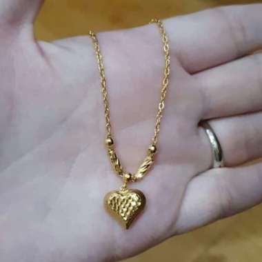 Kalung model Love Cristal Emas Asli