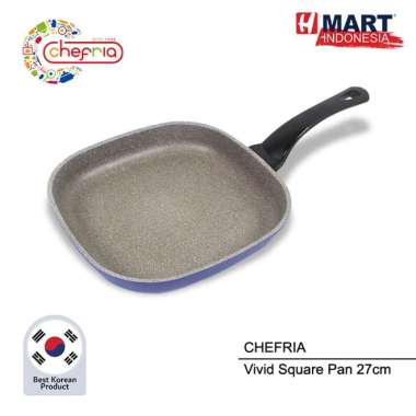 CHEFRIA Vivid Square Pan 27cm - Panci/Wajan Kotak Korea ORIGINAL 100 % Multicolor