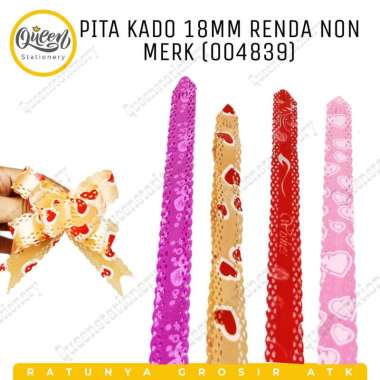 3 PACK PITA KADO 18MM RENDA NON MERK (004839) / PITA KADO / HIASAN KADO / PITA RENDA / PITA WARNA