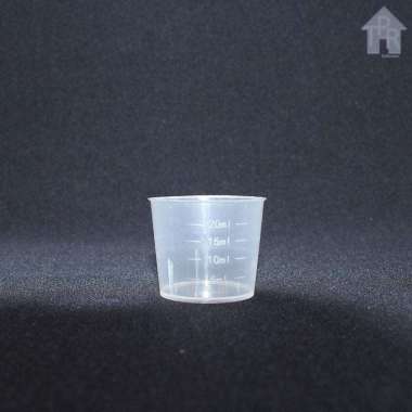 Gelas Takar - Gelas Ukur Lurus Plastik 20ml.
