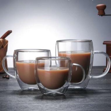 Gelas Cangkir Kopi Teh Anti Panas Dingin Double Cup Mug Cup coffee jus 160ML