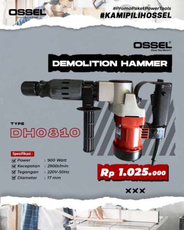 Demoliton Hammer Drill Bor Beton Bor Bobok Tembok DH0810 OSSEL