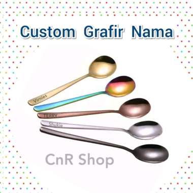 Sendok Garpu Stainless Custom Grafir Nama Souvenir Kado Hampers GARPU BLACK